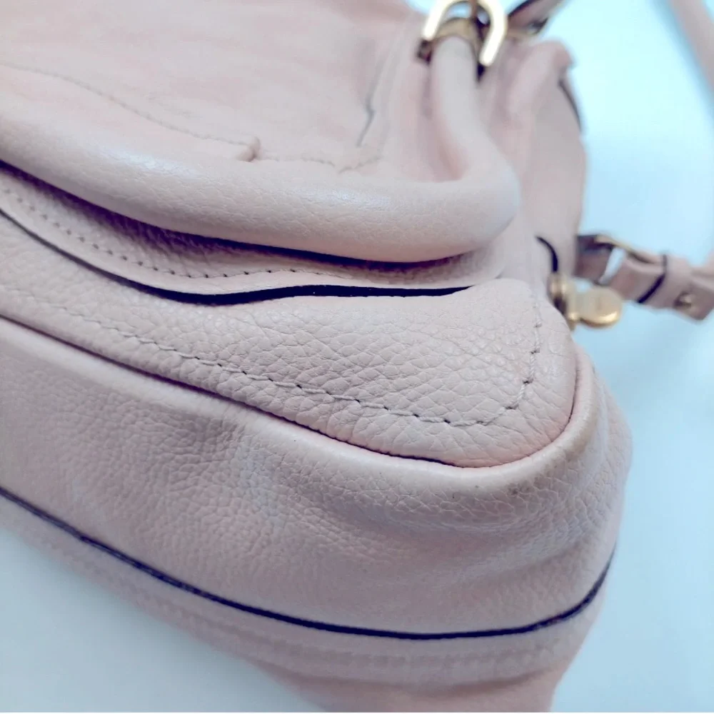 Chloe Blush Pink Leather Satchel with Gold Hardware